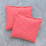 Red and White Basketweave Lavender Sachet Bundle
