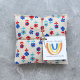 Scandi Floral Linen in Red and Blue Lavender Sachet Bundle