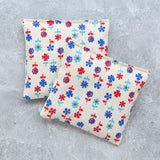 Scandi Floral Linen in Red and Blue Lavender Sachet Bundle
