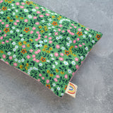 Weighted Eye Pillow in Grass Green Tiny Floral Cotton