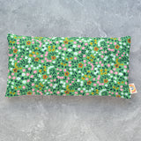 Weighted Eye Pillow in Grass Green Tiny Floral Cotton