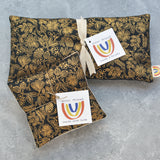 Weighted Eye Pillow in Golden Primavera Floral on Black