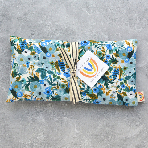 Weighted Eye Pillow in Garden Party Blue Floral Cotton