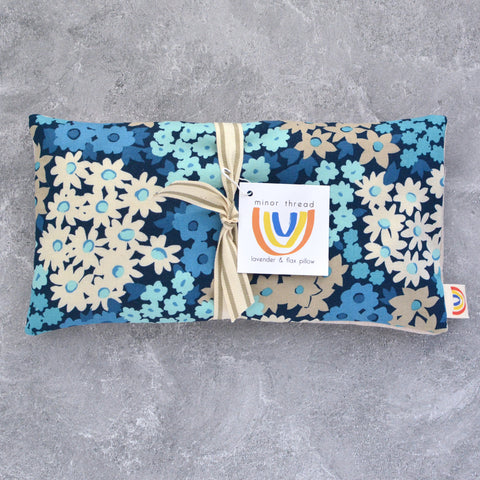 Blue Floral Field Weighted Eye Pillow Hot Cold Therapy
