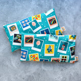Instant Nostalgia Snapshots Teal Cotton Weighted Eye Pillow