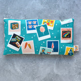 Instant Nostalgia Snapshots Teal Cotton Weighted Eye Pillow