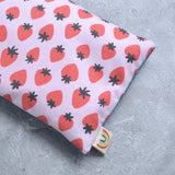 Strawberries on Pink Cotton Weighted Eye Pillow