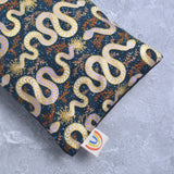 Gilded Snakes Black and Lilac Weighted Eye Pillow