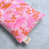 Backyard Birds Pink Floral Cotton Weighted Eye Pillow