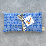 Oversized Eye Pillow - Scandi Tulips in Cobalt Blue