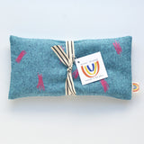 Squiggle Sketch Malibu Blue Linen Weighted Eye Pillow