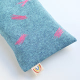 Squiggle Sketch Malibu Blue Linen Weighted Eye Pillow