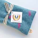Squiggle Sketch Malibu Blue Linen Weighted Eye Pillow