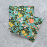 Citrus Grove Teal Cotton Lavender Sachet Bundle