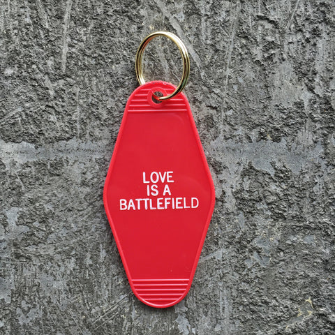 Key Tag - Love Is A Battlefield in Red
