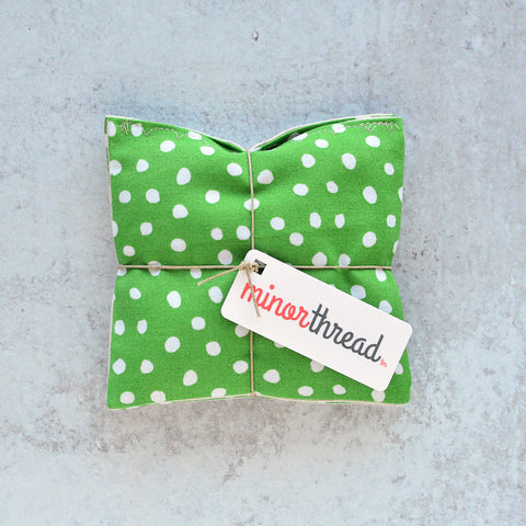 Lavender Sachets in Kelly Green Dots - Set of 2