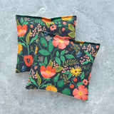 Poppy Fields in Black Cotton Lavender Sachet Bundle