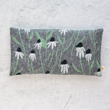 Black Linen Echinacea Oversized Eye Pillow
