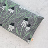 Black Linen Echinacea Oversized Eye Pillow