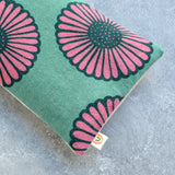 Weighted Eye Pillow in Soft Aqua African Daisy Canvas