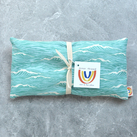 Weighted Eye Pillow in Aqua Waves Cotton