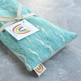 Weighted Eye Pillow in Aqua Waves Cotton