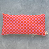 Weighted Eye Pillow in Pink and Red Checkerboard Cotton