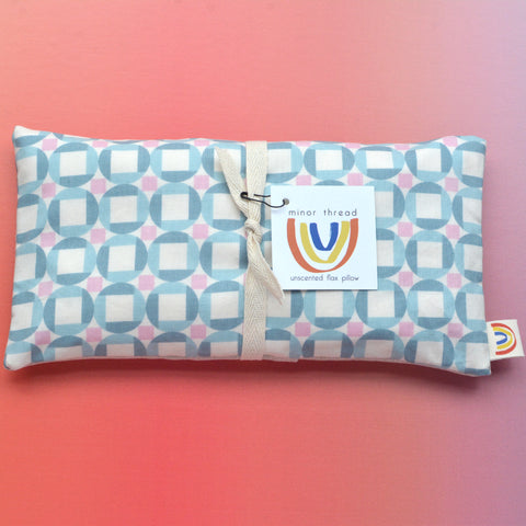 Weighted Eye Pillow in Cane Blocks Sky Blue Cotton