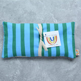 Weighted Eye Pillow in Green and Blue Cabana Stripe Cotton