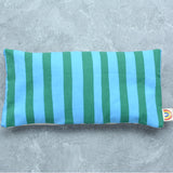 Weighted Eye Pillow in Green and Blue Cabana Stripe Cotton
