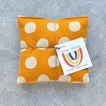 Golden Yellow Polka Dot Linen Lavender Sachet Bundles