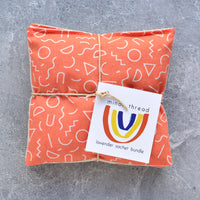 Orange and White Squiggle Lavender Sachet Bundle