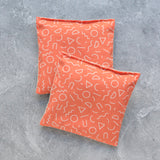 Orange and White Squiggle Lavender Sachet Bundle