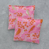 Backyard Birds Pink Floral Cotton Lavender Sachet Bundle