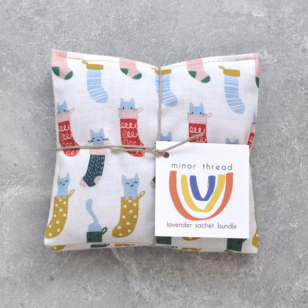 Holiday Stocking Kitties Lavender Sachet Bundle