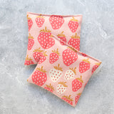 Giant Strawberries in Pink Canvas Lavender Sachet Bundle