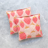Giant Strawberries in Pink Canvas Lavender Sachet Bundle