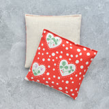 Polka Dot Hearts on Red Cotton Lavender Sachet Bundle