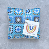 Blue Granny Squares Cotton Lavender Sachet Bundle