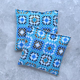 Blue Granny Squares Cotton Lavender Sachet Bundle