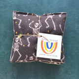 Lavender Sachet Bundle in Skeleton Party Black Cotton Halloween