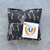 Lavender Sachet Bundle in Skeleton Party Black Cotton Halloween