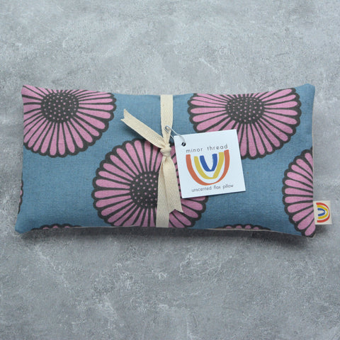 African Daisy in Sky Blue and Pink Weighted Eye Pillow