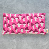 Weighted Eye Pillow in Hot Pink Mushroom Party Cotton