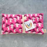 Weighted Eye Pillow in Hot Pink Mushroom Party Cotton