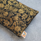 Weighted Eye Pillow in Golden Primavera Floral on Black