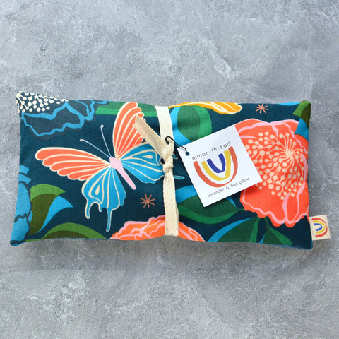 Weighted Eye Pillow in Stay Gold Floral Peacock Blue