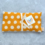 Weighted Eye Pillow in Golden Yellow Polka Dot Linen