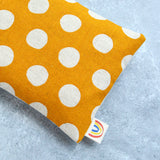 Weighted Eye Pillow in Golden Yellow Polka Dot Linen