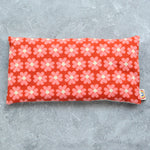 Weighted Eye Pillow in Red and Pink Heart Flowers Cotton